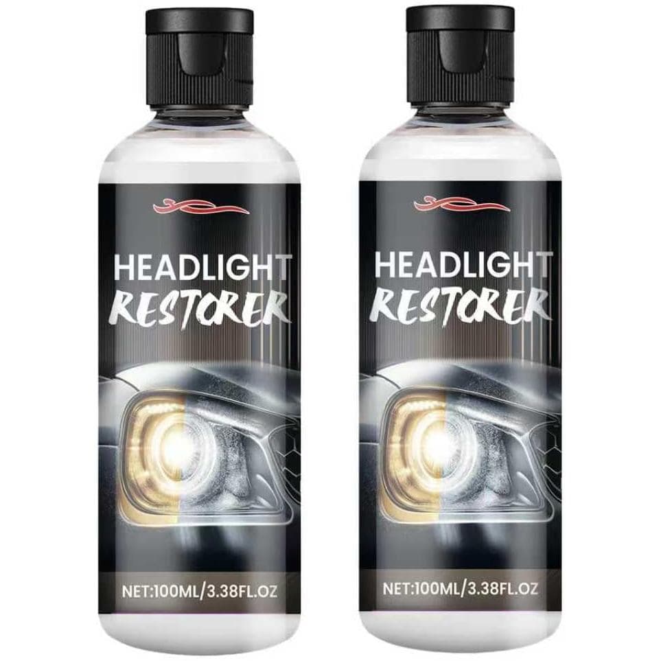 Kit de Restauração e Limpeza de Faróis Automotivos - Spray Protetor de Acabamento Transparente e Composto Removedor de N