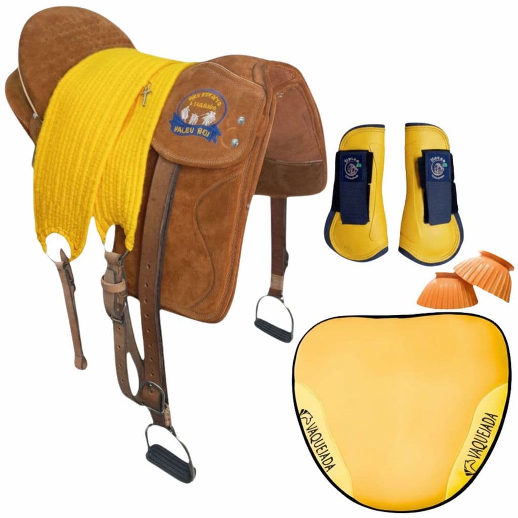 Sela Semi Profissional Marrom Para Cavalo Selote Montaria Cavalgada