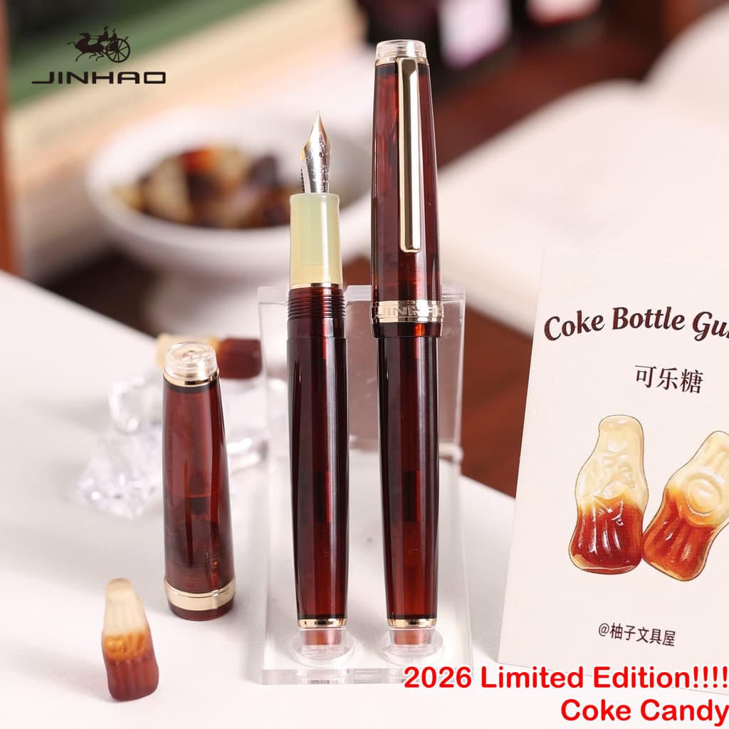 2026 Edição Limitada JINHAO 82 Caneta Tinteiro Garrafa De Coca-Cola Cor Doce EF/F/M Escrita Suave Material Escolar De Es