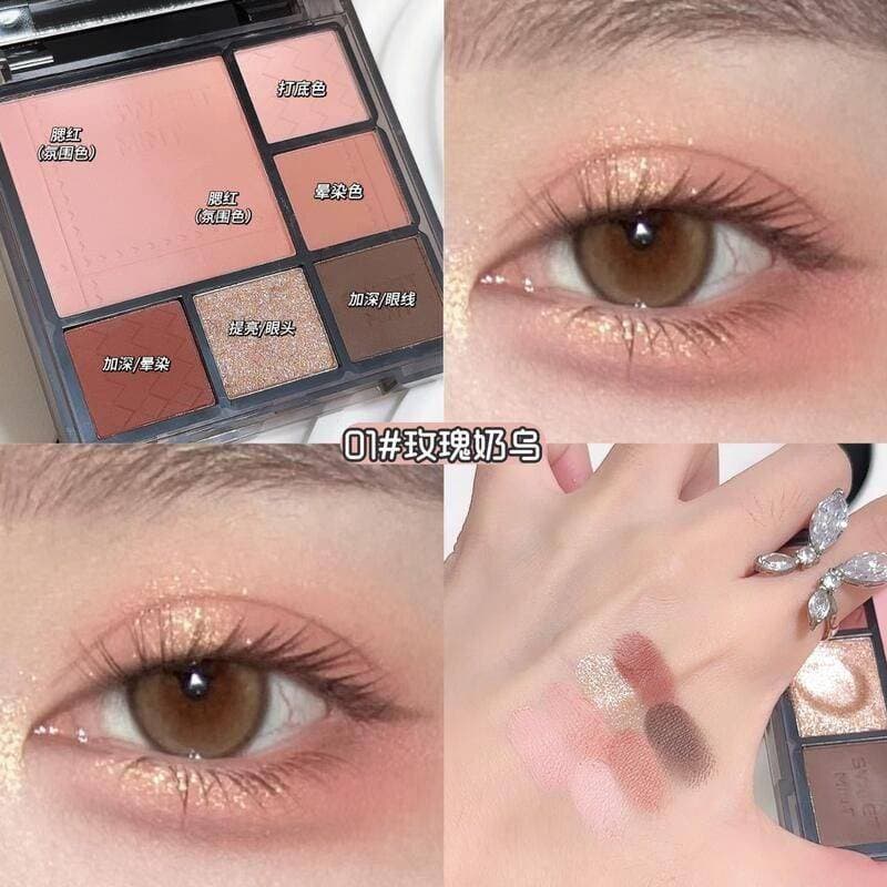 Paleta de sombras gradiente high-End rosto maquiagem terra sombra alto brilho contorno Blush tudo-em-um Multi-