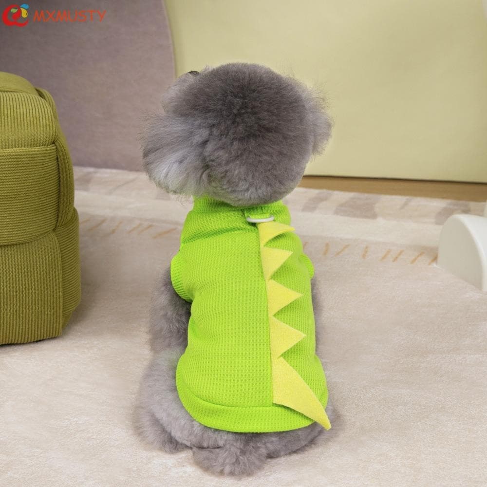 MXMUSTY Camiseta De Dinossauro Para Animais De Estimação , Fina Com Fivela De Tração , Roupas Cães , Colete Elástico De