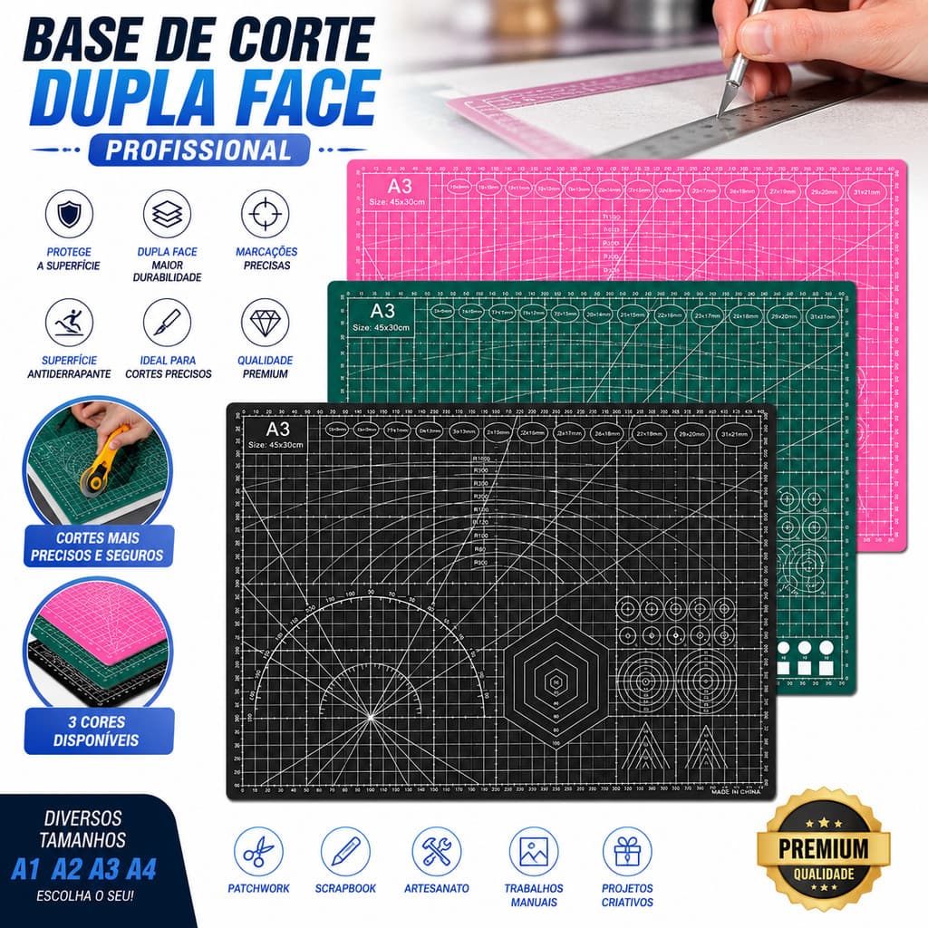 Placa Base De Corte Mesa Trabalho Artesanato Costura A1 A2 A3 A4 Patchwork Vários Tamanhos