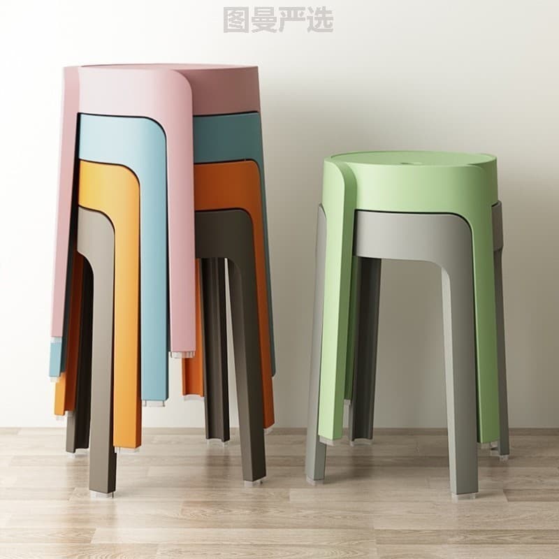 Banco de empilhamento doméstico adulto portátil cadeira de mesa de plástico encosto simples restaurante de Backup pequen