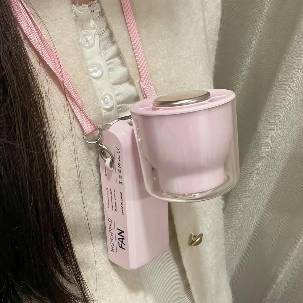 Pequeno pequeno ventilador portátil transparente dobrável ventilador de concerto ao ar livre portátil pendurado pescoço