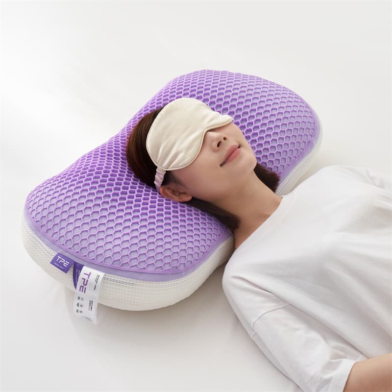 Travesseiro TPE conjunto de um par, barriga de gato, coluna Cervical sem pressão, ajuda a dormir, cochilo único, núcleo