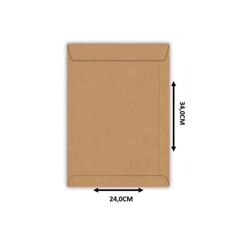 Envelope Pardo Kraft A4 240x340mm Foroni 80g Kit Econômico