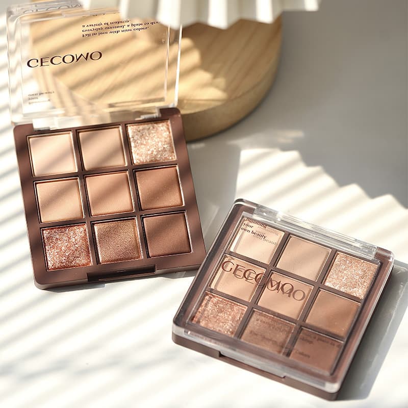 Maquiagem Gemeng paleta de sombras de Chocolate de nove cores fosco perolado deitado bicho da seda destaque iluminar a c
