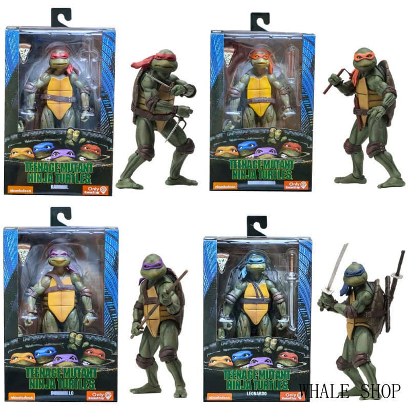 [Ninja Turtles Versão do filme 199] Versão do filme de 23 cm Figura de ação Réplica de alta precisão Conjunto de quatro