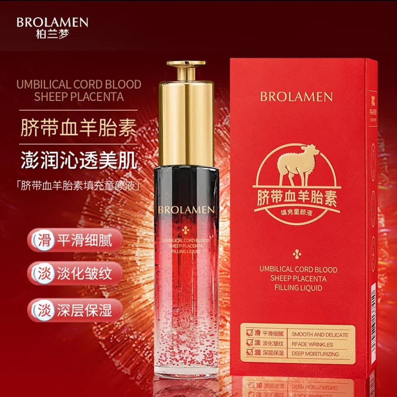 Marca marca sonho cordão Umbilical sangue ovelha Placenta enchimento criança rosto líquido pequena garrafa vermelha endu