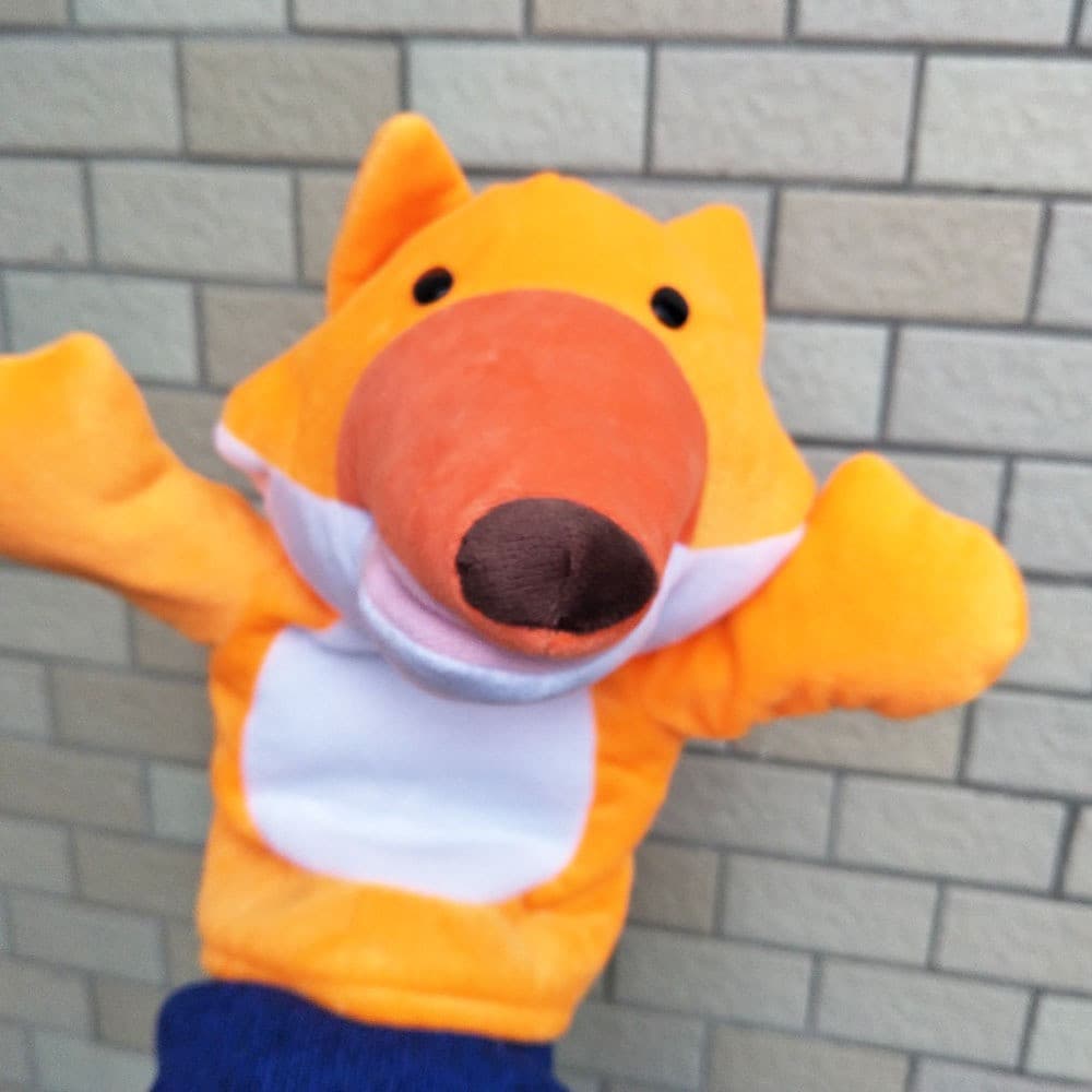 Fantoche de mão de brinquedo de pelúcia Orange Fox