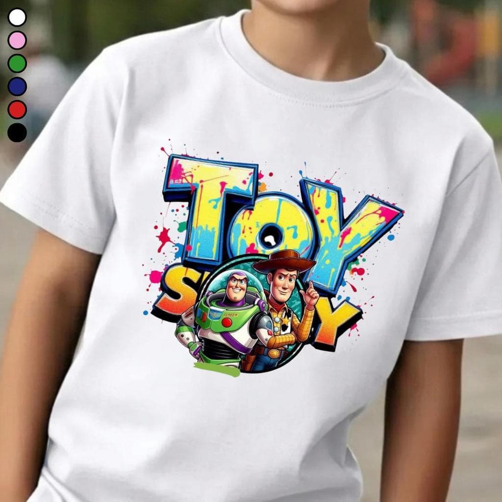 Camiseta ToyStory Infantil 100% Algodão Blusa Camisa Filme Desenho Do P ao 14