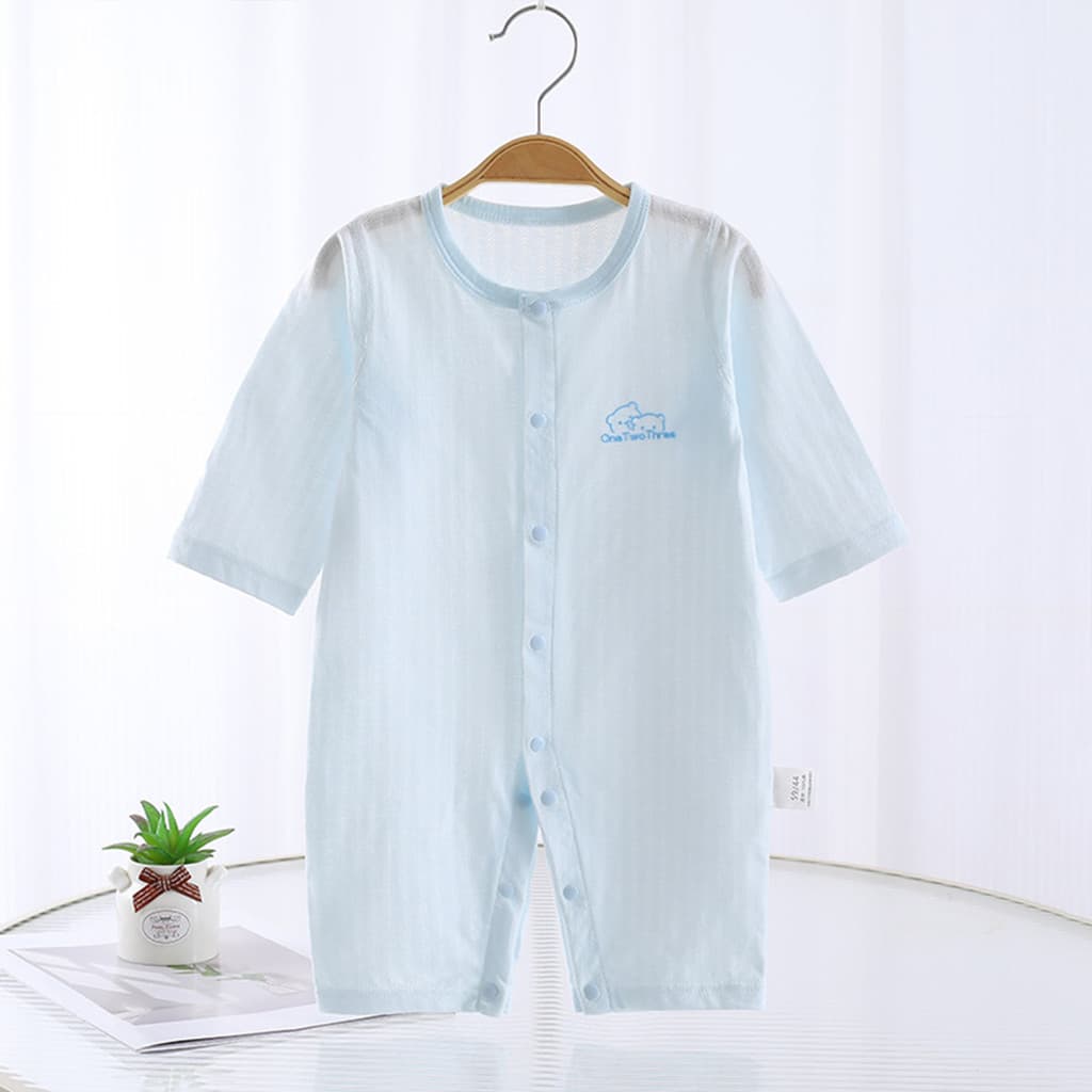 Verão estilo fino macacão do bebê puro algodão roupas recém-nascidos macacão do bebê ar condicionado roupas primavera ve