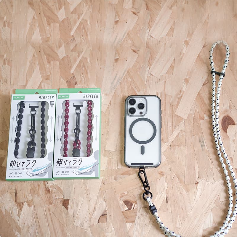 Elecom Yilike Polka Dot Cordão para celular pode cruzar o corpo Série de montanha ao ar livre Pendurado no pescoço Corre