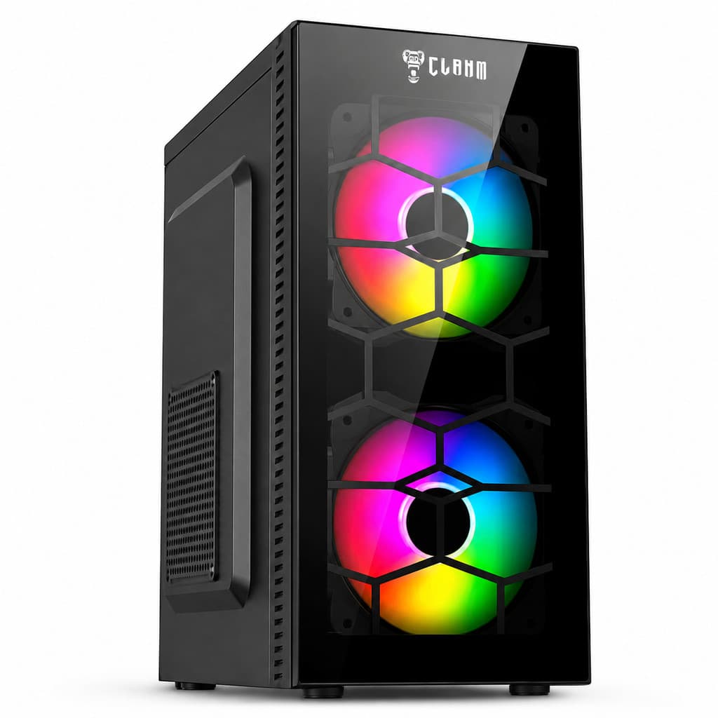 GABINETE GAMER KAESAR CLANM MICRO ATX VIDRO FRONTAL RGB