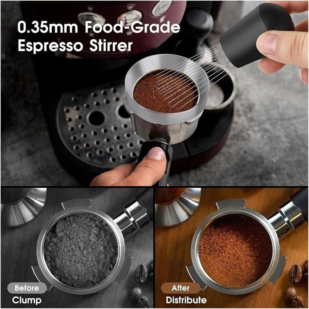 4 Pçs Café Em Pó Imprensa De Aço Inoxidável Sólido Com Escala Ajuste Constante Martelo 51mm Pano Utensílio Conjunto