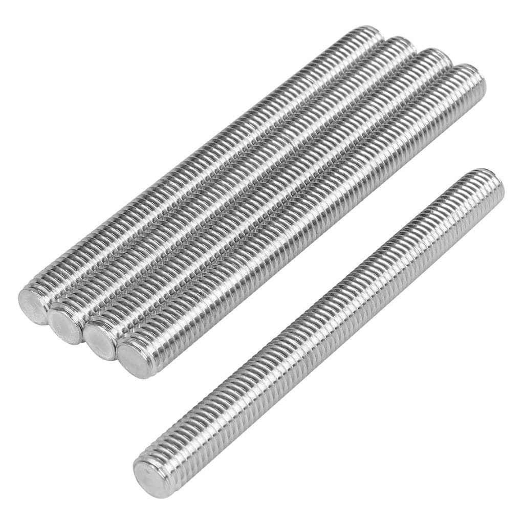 M10 x 150 mm, passo de 1,5 mm, hastes totalmente rosqueadas em aço inoxidável 304, conjunto de 5 peças.