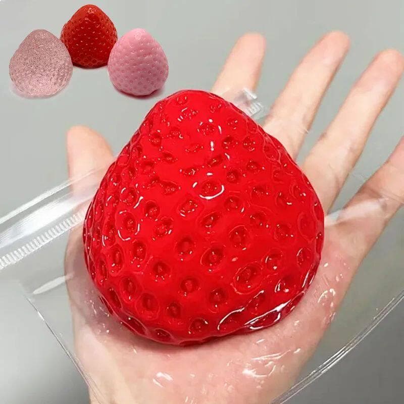 Grande Morango Squeeze Taba Squishy Toy Kawaii Vermelho Rosa Squi