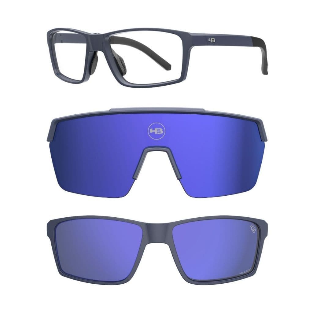 Óculos de Sol esportivo HB Presto 2.0 Blue Chrome 3 em 1 espelhado original