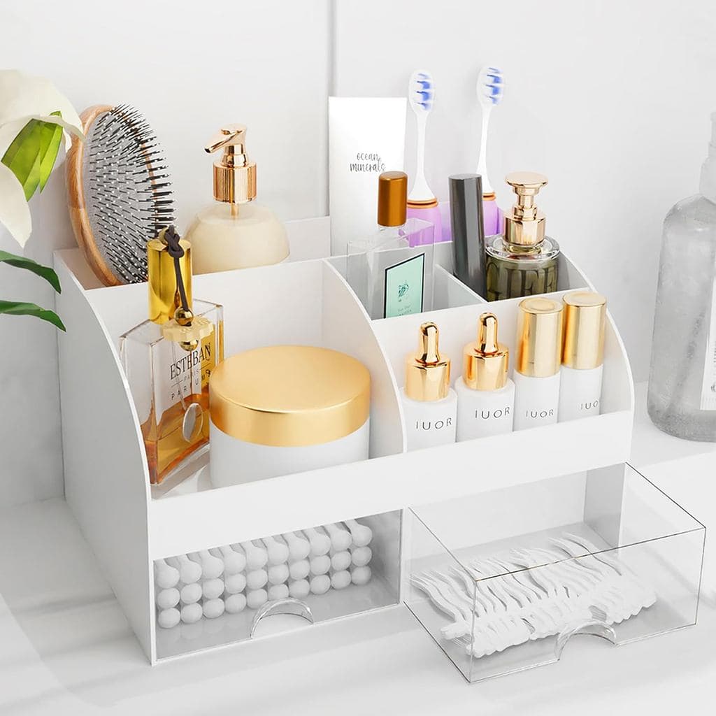 Organizador de Maquiagem com Gavetas, Armazenamento de Cosméticos para Cômoda, Penteadeira e Bancada de Banheiro, Suport