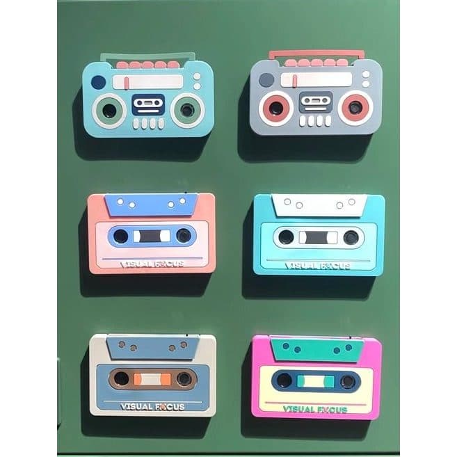 Retro fita eletrônica cassete gravador tridimensional dos desenhos animados Original criativo gravável PVC cola geladeir