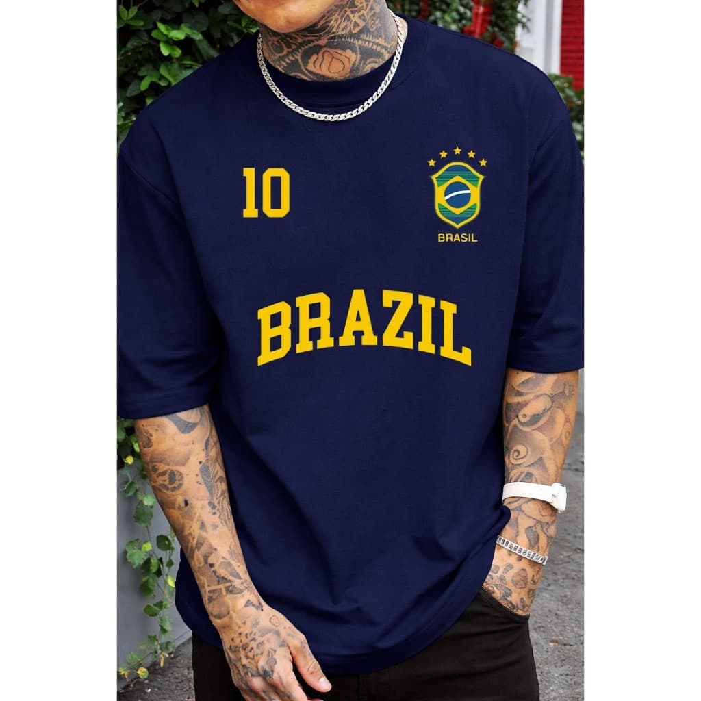 Camiseta Brasil Masculina 100% Algodão Fio 30.1 Premium Confortável Várias Cores Envio Rápido