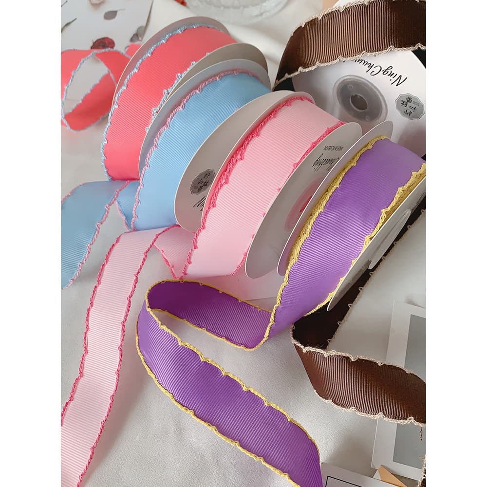 Fita com nervuras de crochê fita artesanal DIY arco acessórios para o cabelo presente decoração fita bolo buquê embalage