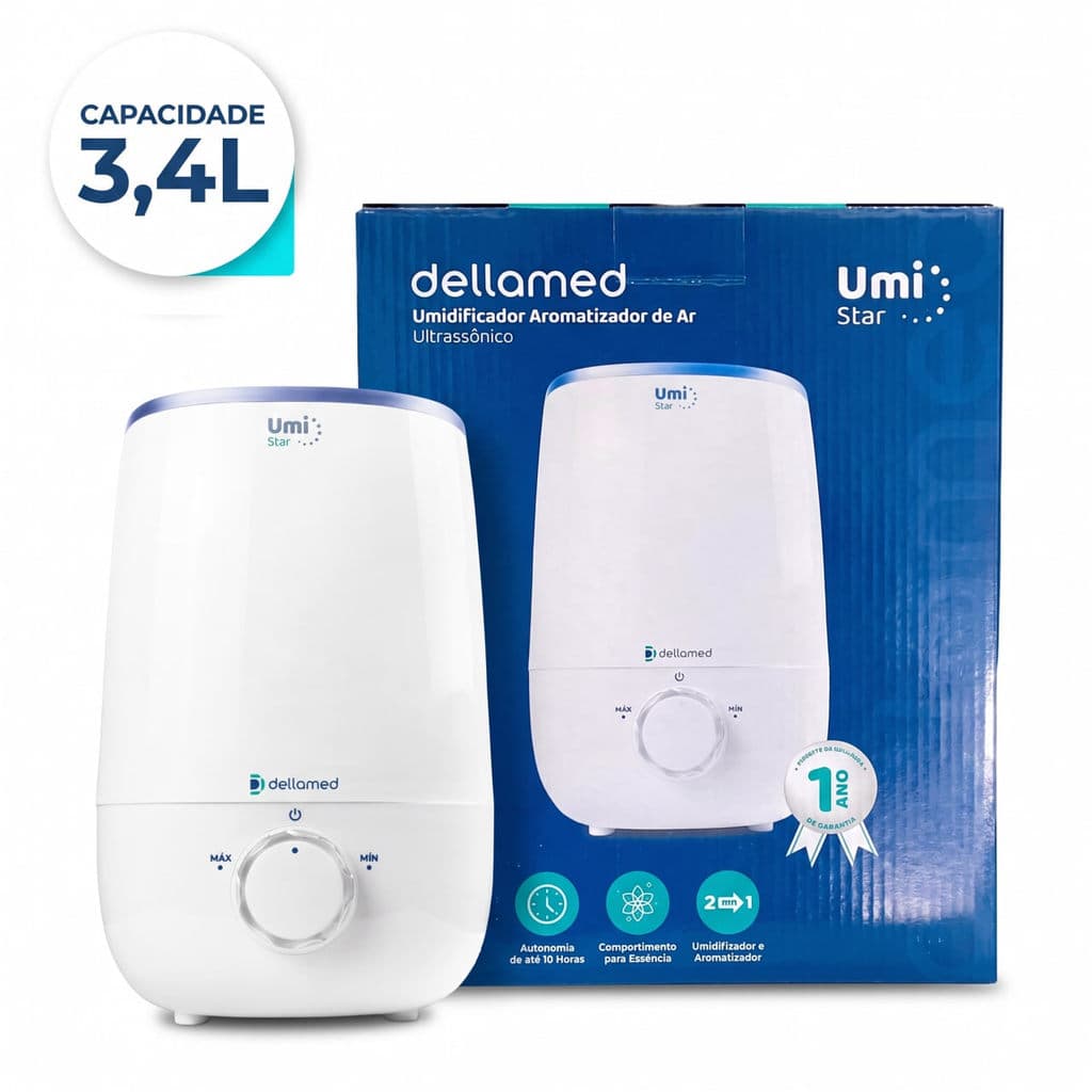 Umidificador de Ar Ultrassônico 3,4L Umi Star Dellamed