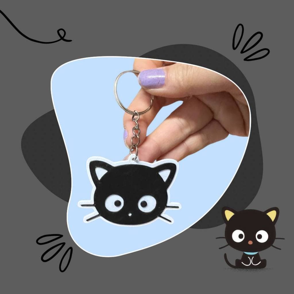 Chaveiro Kawaii Gatinho Choco Cat Impressão 3D Coleção Decoração