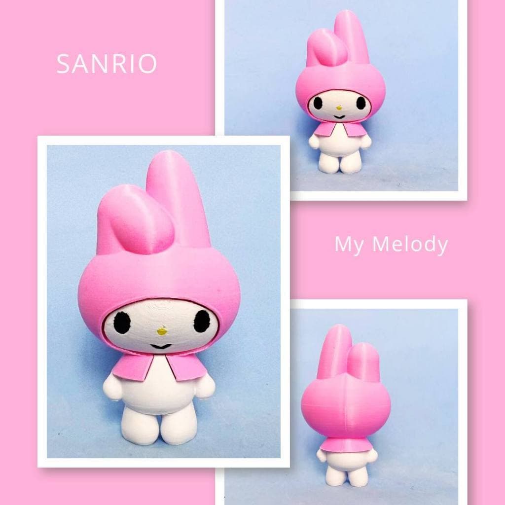 Boneca Kawaii My Melody Impressão 3D Coleção Decoração