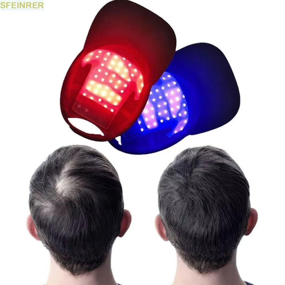 Boné De Tratamento Para Queda De Cabelo Com Luz Vermelha SFEINRER , Dispositivo De Crescimento Capilar Azul 48 LED , Ant