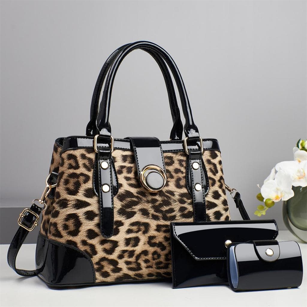 High-End contraste cor leopardo impressão saco feminino 2024 novo estilo moda Retro Commuter balde saco All-Match nicho