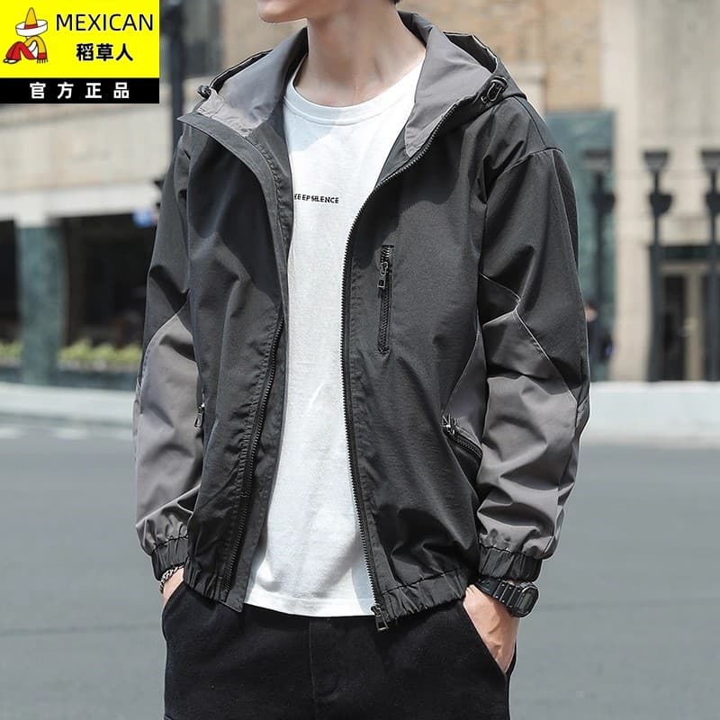 Espantalho 2025 outono novo estilo jaqueta masculina versão coreana na moda topo com capuz Workwear Street Wear primaver