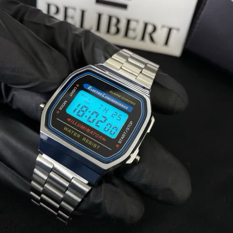 Mega Promoção Relógio unissex Digital Led Retro Vintage Em Aço Com Caixa Envio imediato..