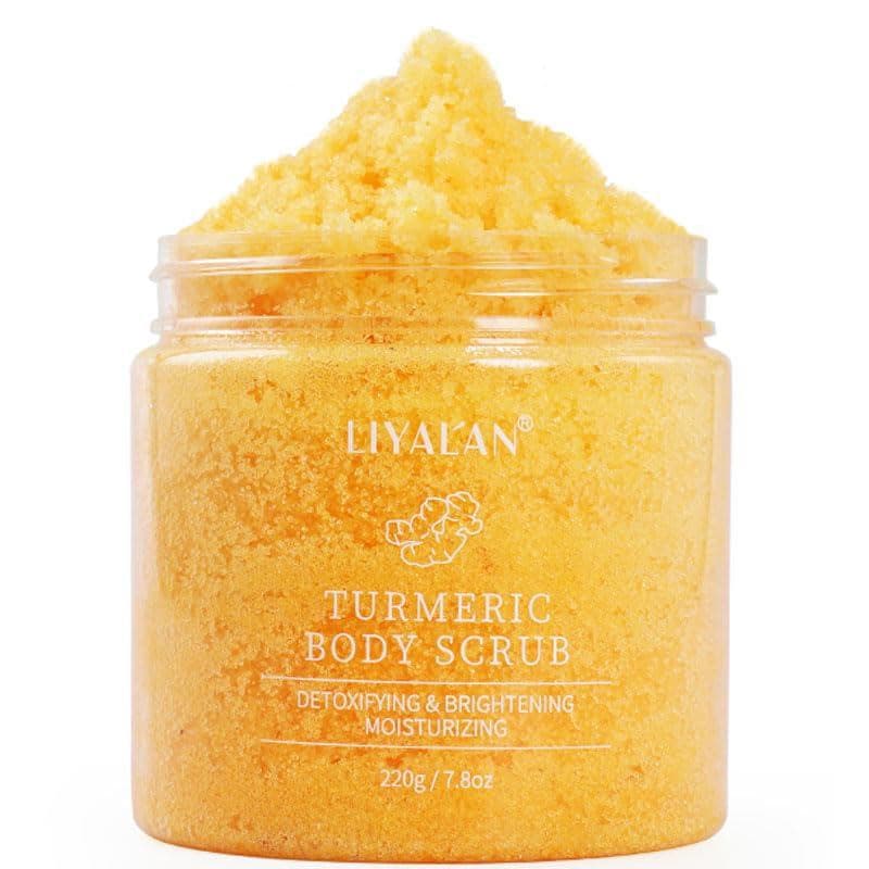 Esfoliante corporal de cúrcuma Liyalan, hidratante e esfoliante, adequado para corpo, rosto, mãos e pés, nutre a pele, l