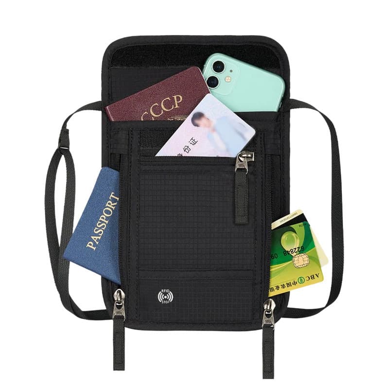 Novo estilo Halter passaporte saco RFID Crossbody ombro saco de armazenamento bilhete documento mudança saco do telefone