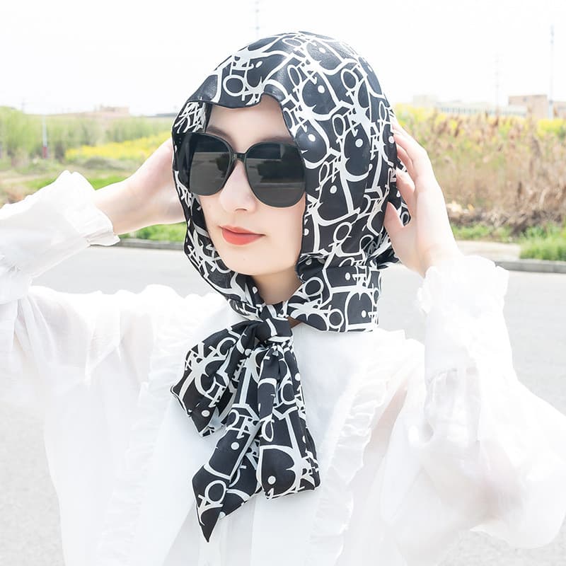 Primavera verão novo estilo influenciador moda volta família lenço chapéu Baotou protetor solar guarda-sol multifunciona