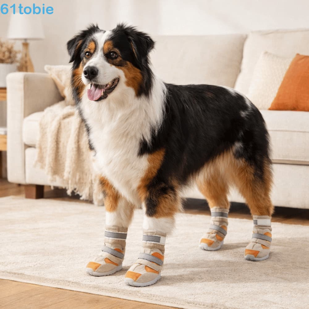 Botas De Cachorro De Inverno TOBIE , Sapatos Antiderrapantes Quentes E Espessos , Fivelas Duplas , Capas Para Pés Cano A