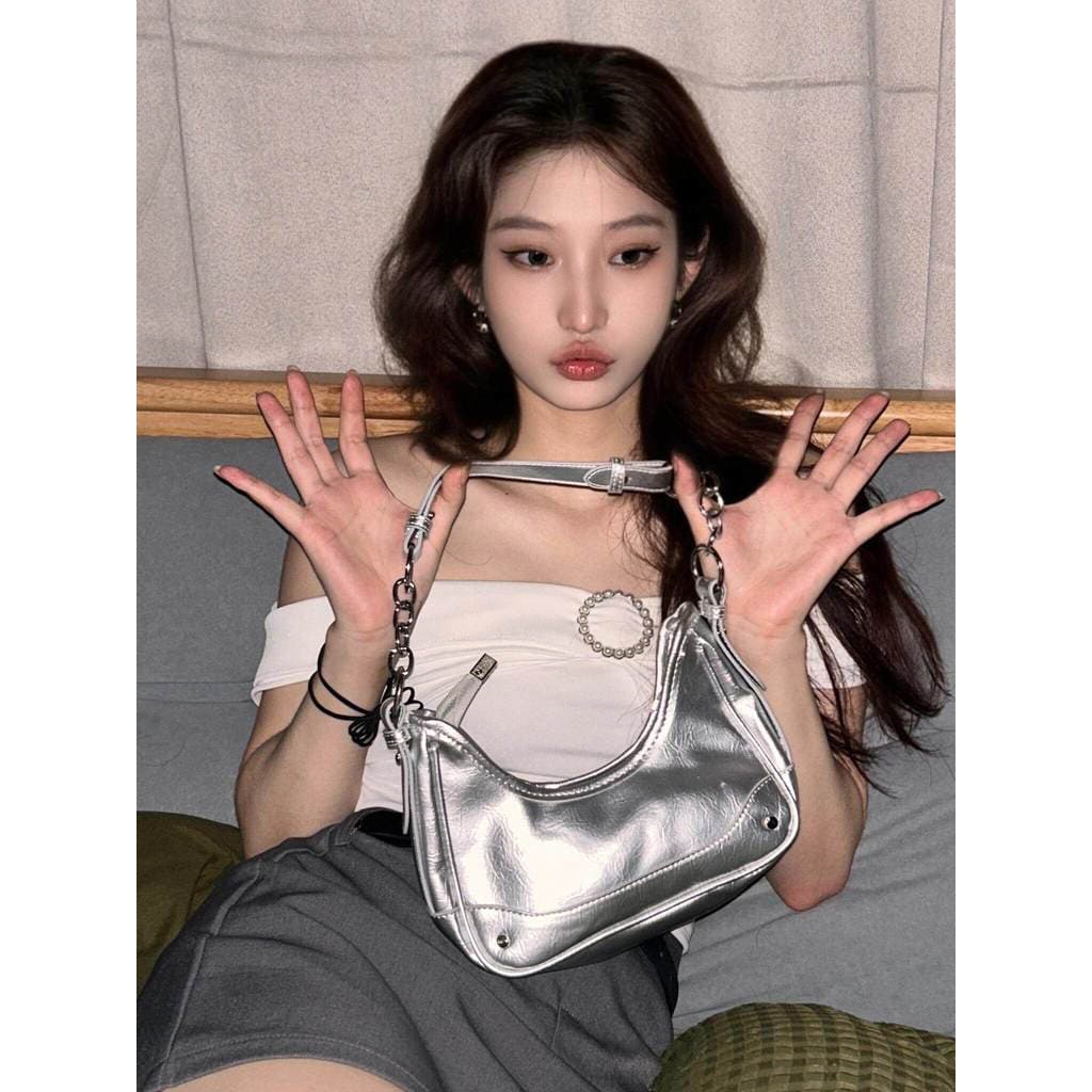 Bolsa feminina 2026 novo estilo europeu americano nicho portátil corrente axilas saco High-End All-Match ombro saco do m