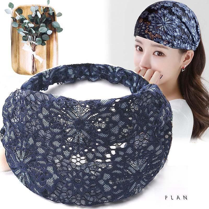 Verão de aba larga fina renda bandana capa de cabelo branco Headwear chapéu capa de cabelo branco Hairpin cabelo quebrad
