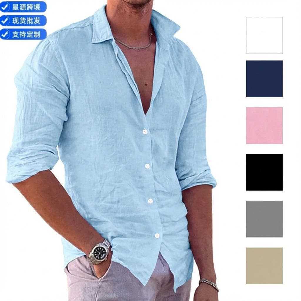 Comércio exterior europeu americano Amazon comércio exterior ebay venda quente masculino Casual na moda moda algodão lin
