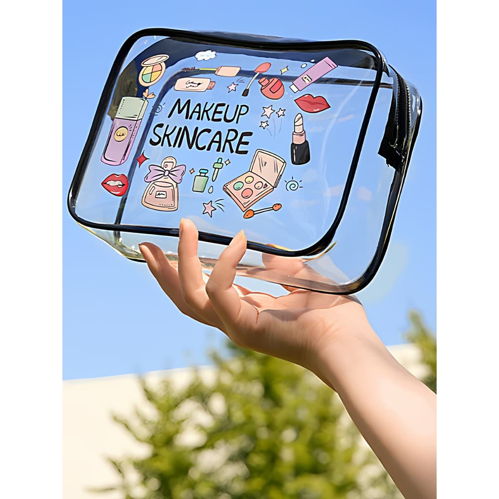 Japão multifuncional transparente saco cosmético à prova dwaterproof água saco de armazenamento de grande capacidade por