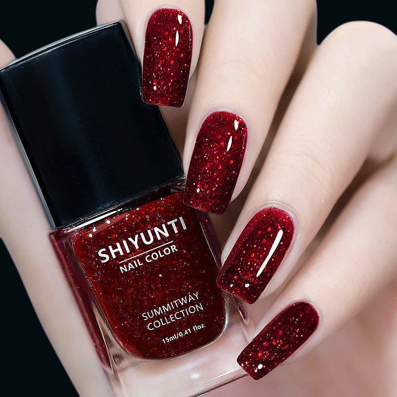 Vinho tinto esmalte novo estilo outono inverno sem cozimento de secagem rápida não rasgável não-desbotamento longo-Las