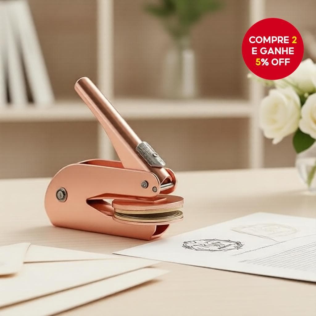 Carimbo em Relevo Personalizado para Convites, 45 mm