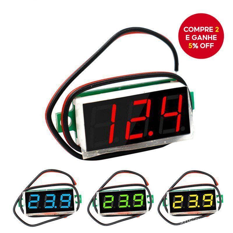 Um Conjunto De Voltímetro Digital , 0.28 Polegada Display LED DC 3.5V-30V Testador De Tensão Para Bateria E Eletrônica D