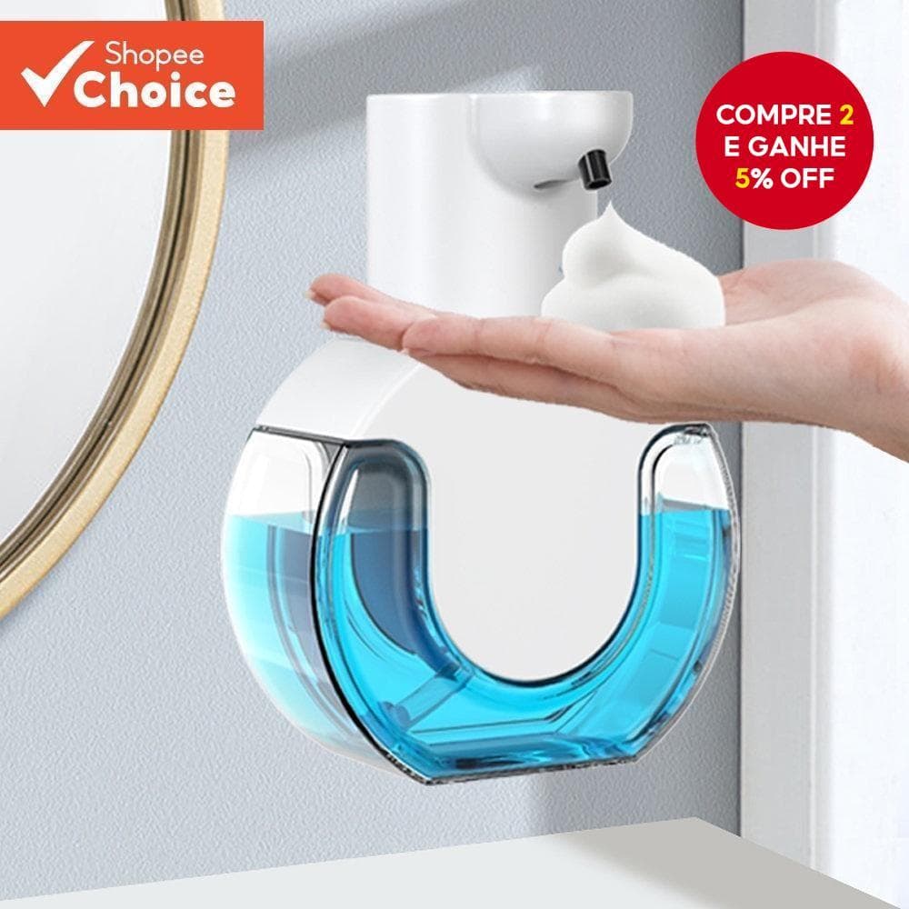 Dispensador Automático de Sabão de Espuma Sem Toque Inteligente com Carregamento USB Máquina de Lavar Roupa Branco