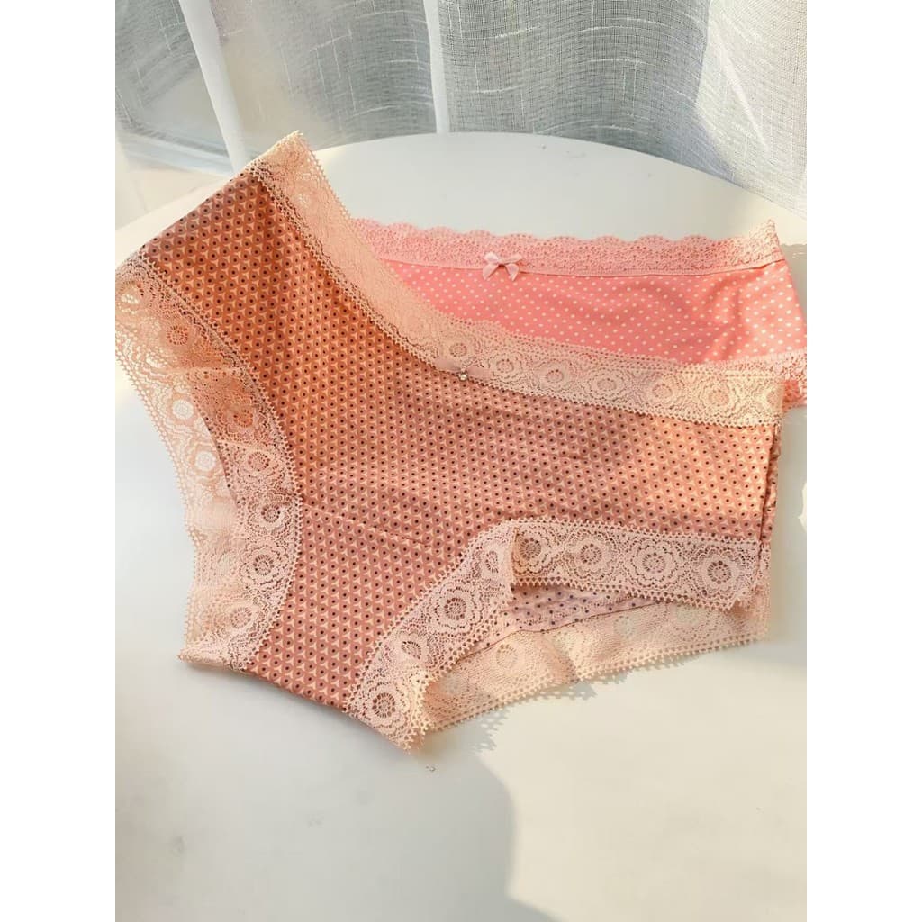 Rosa menina início da primavera laranja cor série leite seda respirável cintura baixa feminino confortável roupa interio