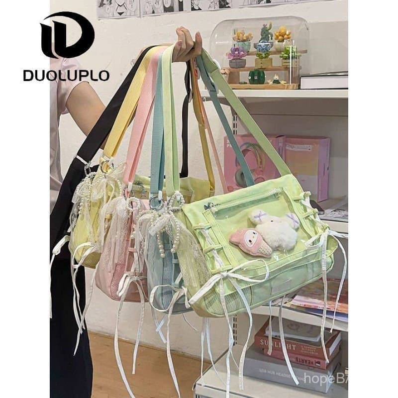 Bolsa Ita de Verão Nova com Laço, Bolsa Transversal de Grande Capacidade, Bolsa Transparente para Bonecas