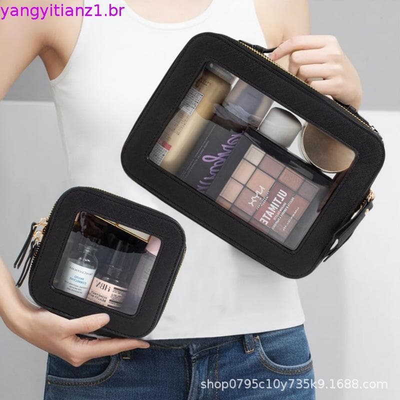 Conjunto De Bolsa De Maquiagem Transparente Para Viagem , Estojo Cosméticos Aprovado Pela TSA Com Zíper Portátil Higiene