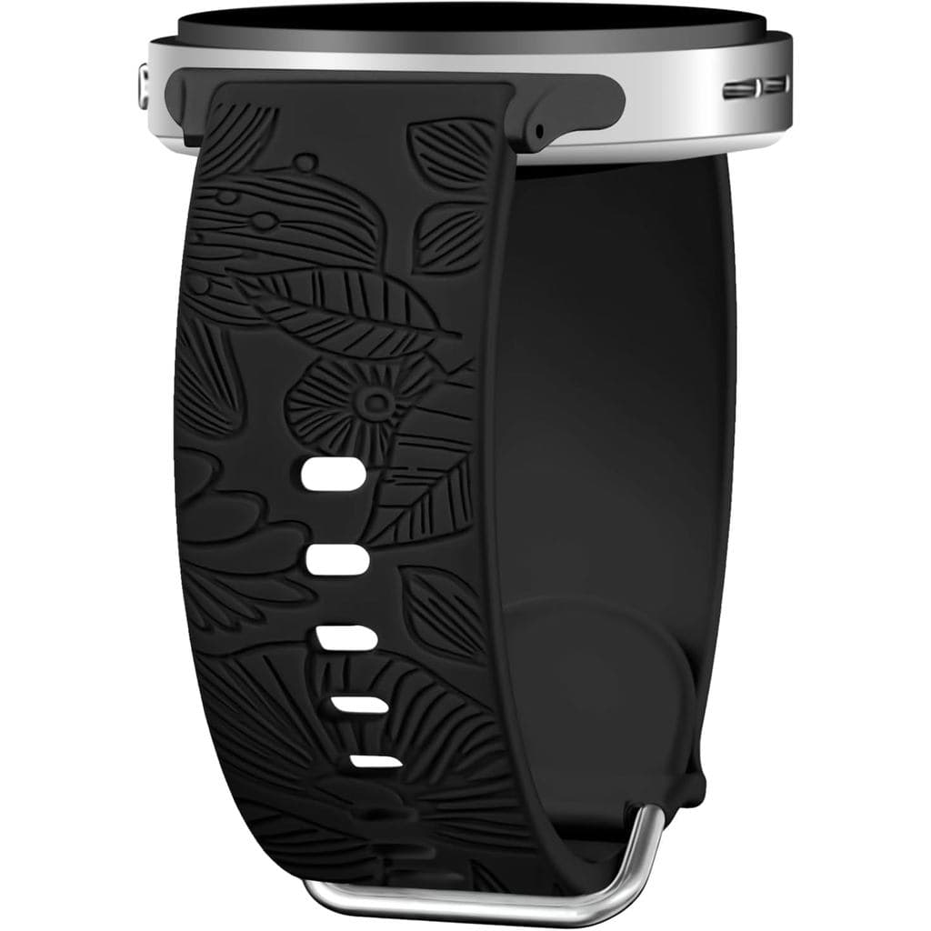 Floral Engraved Bands Compatible with Samsung Galaxy Watch 8 40mm 44mm/Galaxy Watch 8 Classic 46mm,Soft Silicone Sport R