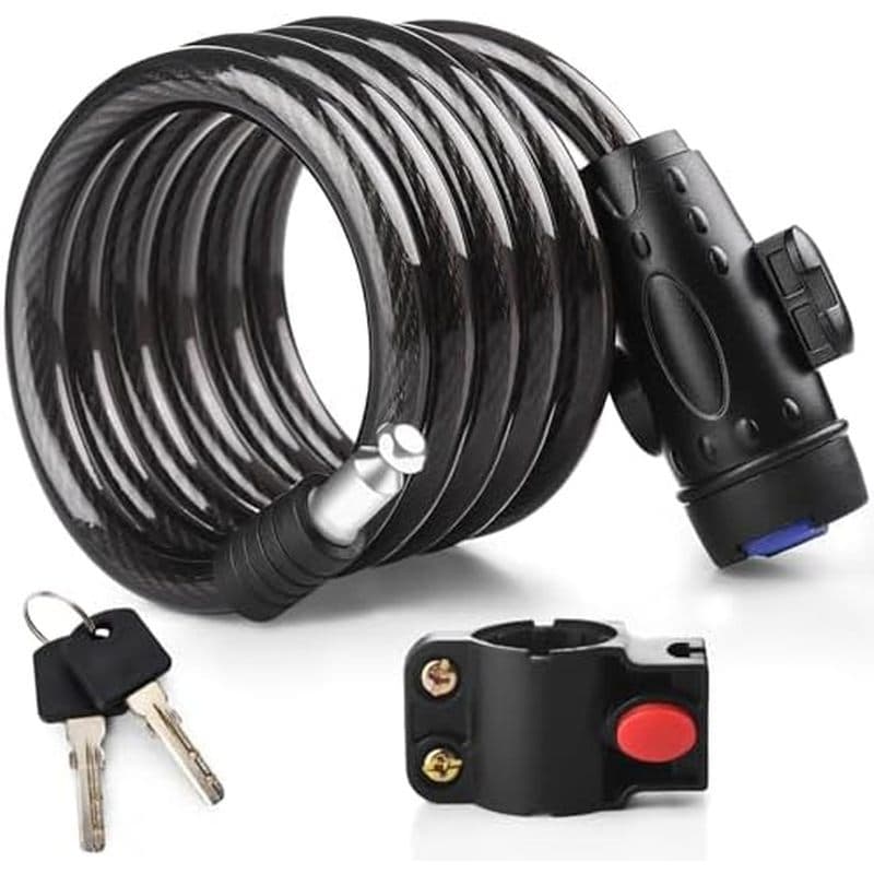 Diyife Bike Lock , [6 Pés/1.8 M] Fechaduras De Cabo De Bicicleta Com 2 Chaves , Bloqueio Resistente À Prova De Intempéri